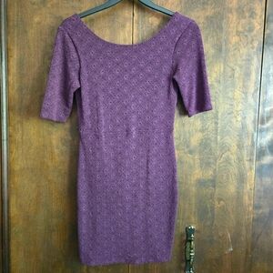 Free People Purple Textured Dress, M (PTP=15")